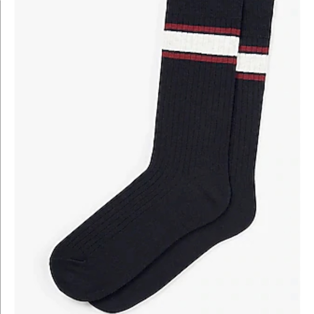 NEW EXPRESS Socks Triple Stripe Dress Socks Navy Men’s Size 8 - 13